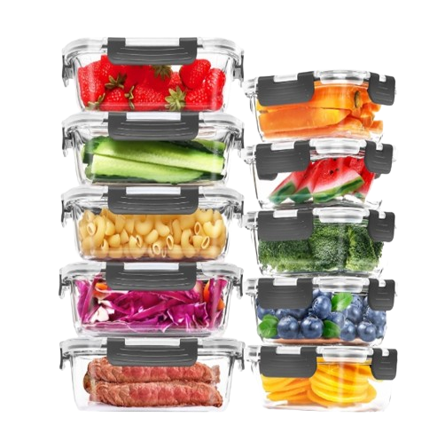 Skroam 36 Pack Food Storage Containers (18 Airtight Kitchen Storage & 18 Lids), Plastic BPA-Free Meal Prep Container for Pantry Organizers and Storage with Free Labels & Marker